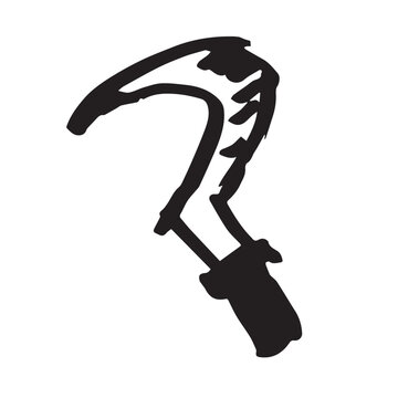 Celurit knife doodle drawing marker style