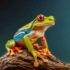 Rotaugenlaubfrosch (Agalychnis callidryas) natürliche Umgebung, Generative AI