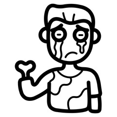 crying line icon style