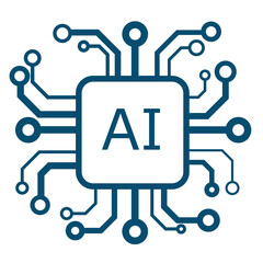 Computer chip with written AI, artificial intelligence
