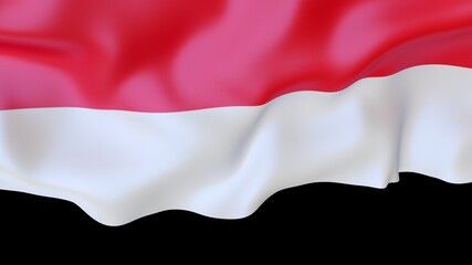 3D RENDER INDONESIA FLAG INDONESIAN INDEPENDENCE DAY 17 AGUSTUS 1945