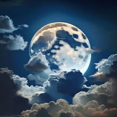 Obraz na płótnie Canvas Full moon in the sky