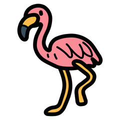 flamingo filled outline icon style