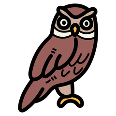 owl filled outline icon style