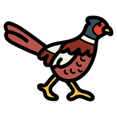 pheasant filled outline icon style