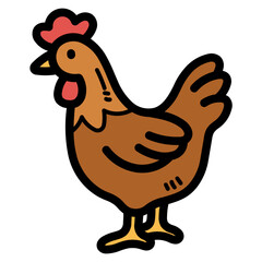 hen filled outline icon style