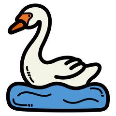 swan filled outline icon style