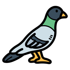rock pigeon filled outline icon style