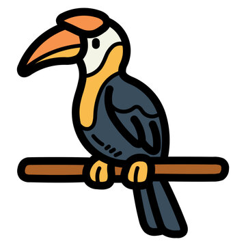 recommend clip art: hornbill filled outline icon style