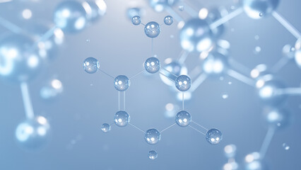 flucytosine molecular structure 3d, flat model, antifungal medication, structural chemical formula view from a microscope