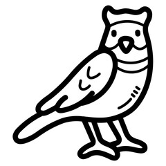 horned lark line icon style