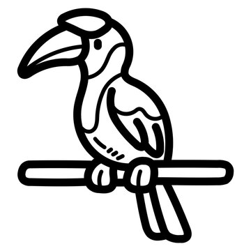recommend clip art: hornbill line icon style