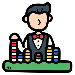 croupier filled outline icon style