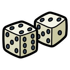 dice filled outline icon style