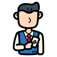 gambler filled outline icon style