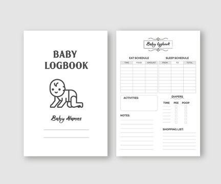 baby log book. daily log book baby
