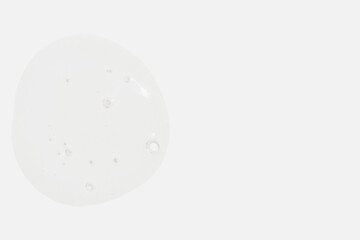Smear, drop, clear gel, serum clear on a white background