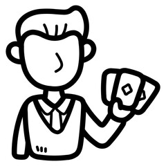 card dealer line icon style