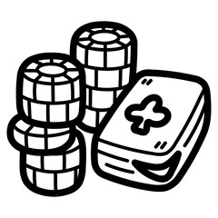 chip and card line icon style