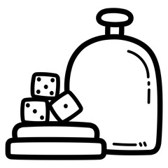 sic bo line icon style