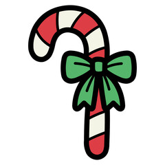 candy cane filled outline icon style