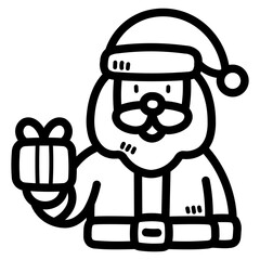 santa claus line icon style