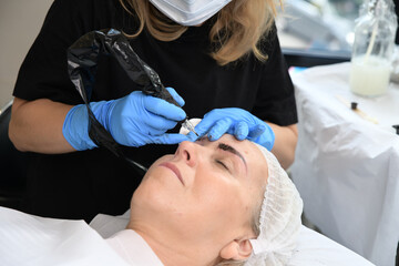 Permanent makeup on the eyebrows