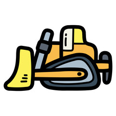 bulldozer filled outline icon style