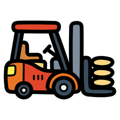 forklift filled outline icon style