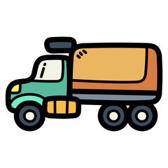 dump truck filled outline icon style