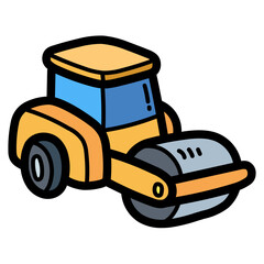 steamroller filled outline icon style