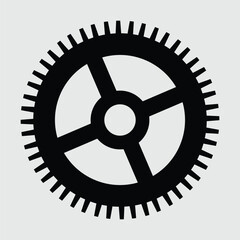 Obraz premium Settings isolated flat vector icon. Gear symbol. Vector gear tool or button for web application or UI. 