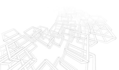 abstract architecture 3d illustration