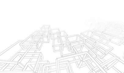 Fototapeta na wymiar abstract architecture 3d illustration
