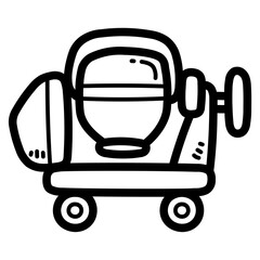 cement mixer line icon style