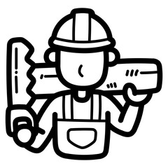 carpenter line icon style