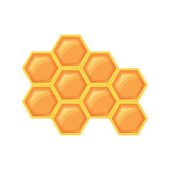 Honeycomb with bee honey vector illustration isolated on white background.