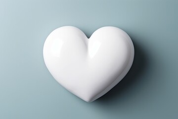 photo of white heart on light background. generative ai