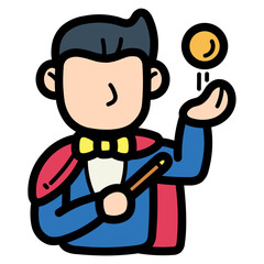 magic show filled outline icon style