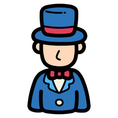 magician filled outline icon style