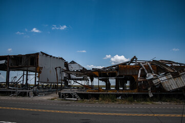 Fototapeta na wymiar Abandoned Building After Hurricane Ida3