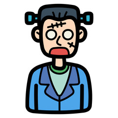 frankenstein filled outline icon style