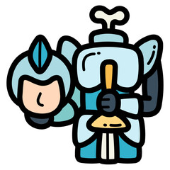 headless ghost filled outline icon style