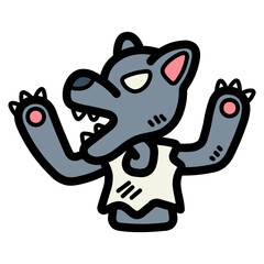 werewolf filled outline icon style