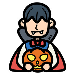 trick or treat filled outline icon style