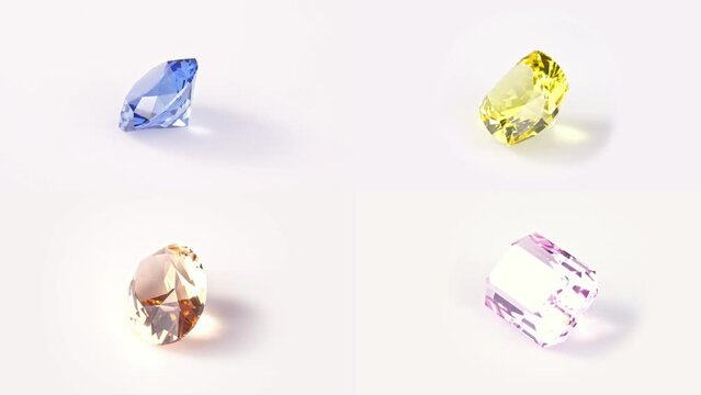 Set of Precious Colorful Gemstones