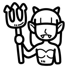 devil line icon style