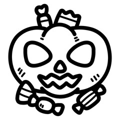 pumpkin line icon style