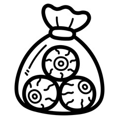 eyeballs candy line icon style