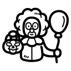 clown line icon style